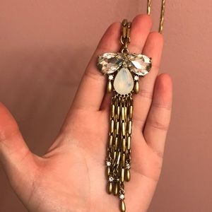 Long gold, pendant necklace!